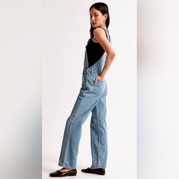 Abercrombie & Fitch Jean Overalls Drapey Ridgid EUC - Picture 4 of 5
